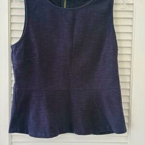 J. Crew Navy Sleeveless Peplum Top